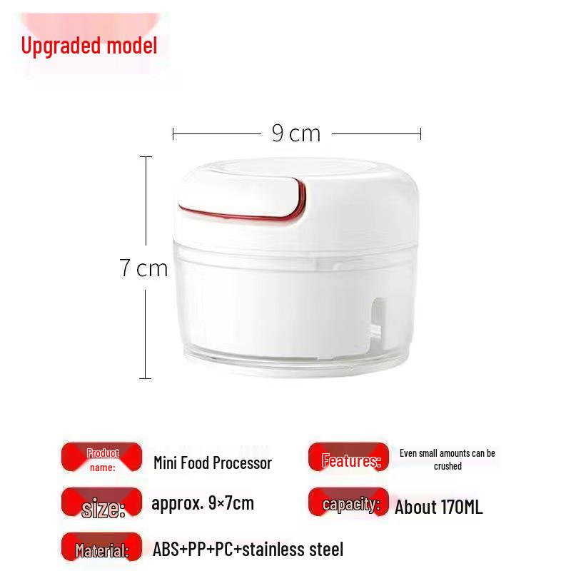 

Мини-измельчитель чеснока и овощерезка для дома - Утолщенный ручной дизайн для чесночной пасты и пюре