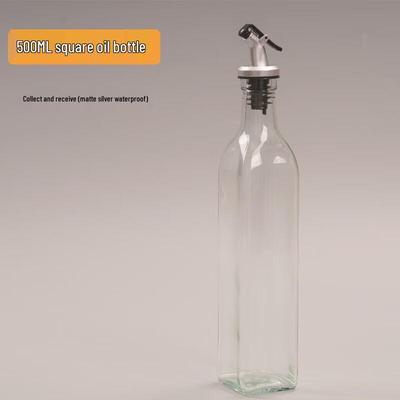 UOSU 500ml Square Glass Oil Dispenser Bottles, 5-Pack