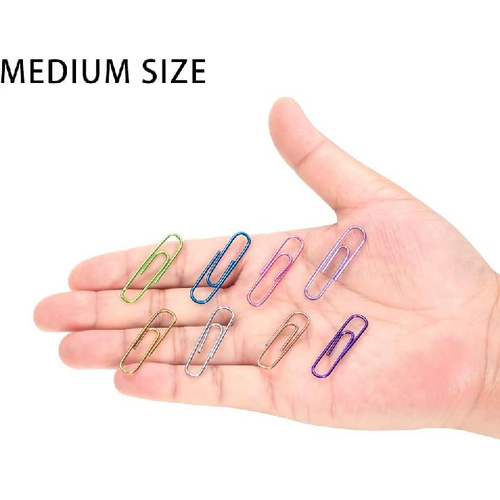 Paper Clips, 240pcs Medium Size Colored, PaperClips Assorted Colors, Paper Clips for Paperwork Office School and Personal Use