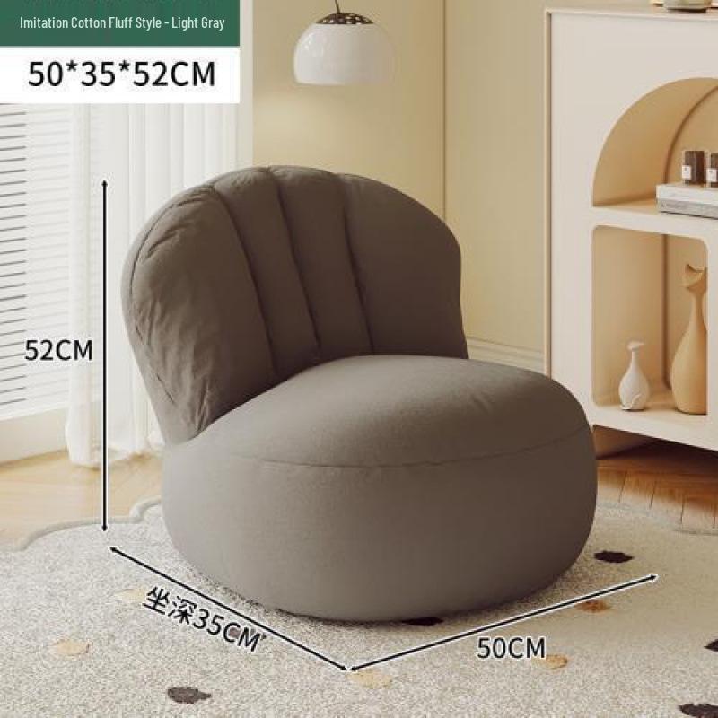 Nordic Lamb Wool White Luxury Lazy Chair - Modern Ins Style Single Sofa.