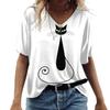 3d V Neck Women's T-shirts Cute Cats Graphics Print Short Sleeve Summer Kawaii Fashion Casual Tee Shirts Funny Female Clothes