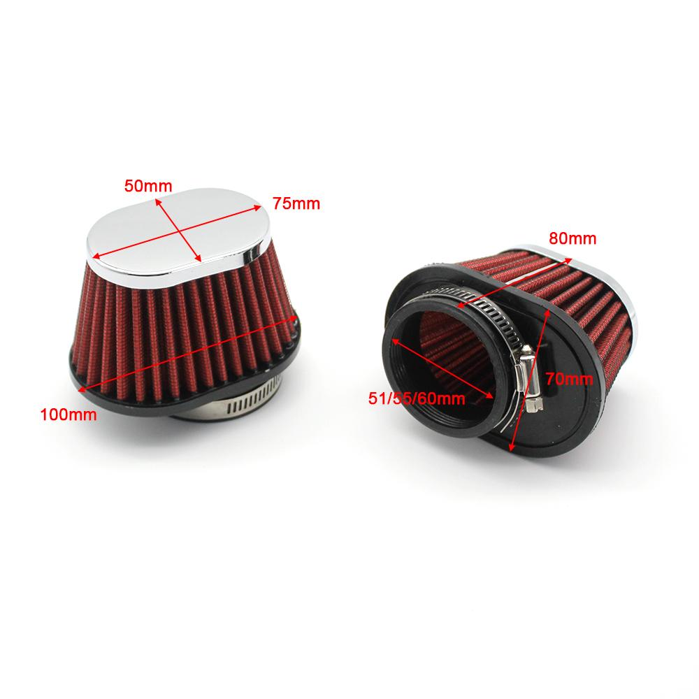R-EP Motorcycle Air Filter 60mm 55mm 51mm Universal for Motor Car Minibike Cold Air Intake High Flow Cone Filter UN073