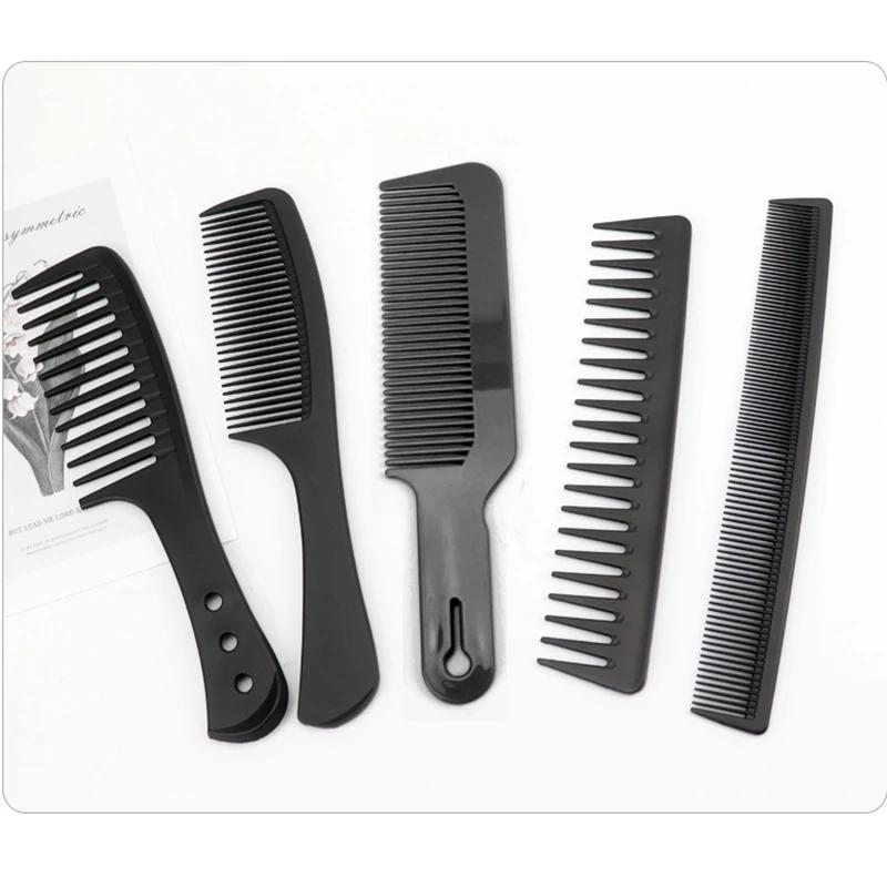 Black Professional Hair Brush Hard Carbon Cutting Comb Heat Resistant Salon Hair Brushes Barber Pin Tail Antistatic Combs Men