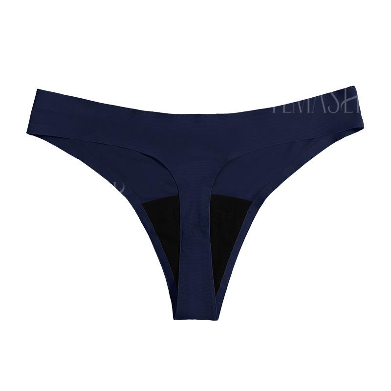 

Leak-Proof Low-Waist Seamless Menstrual Underwear with Pure Cotton Crotch M темно-синий