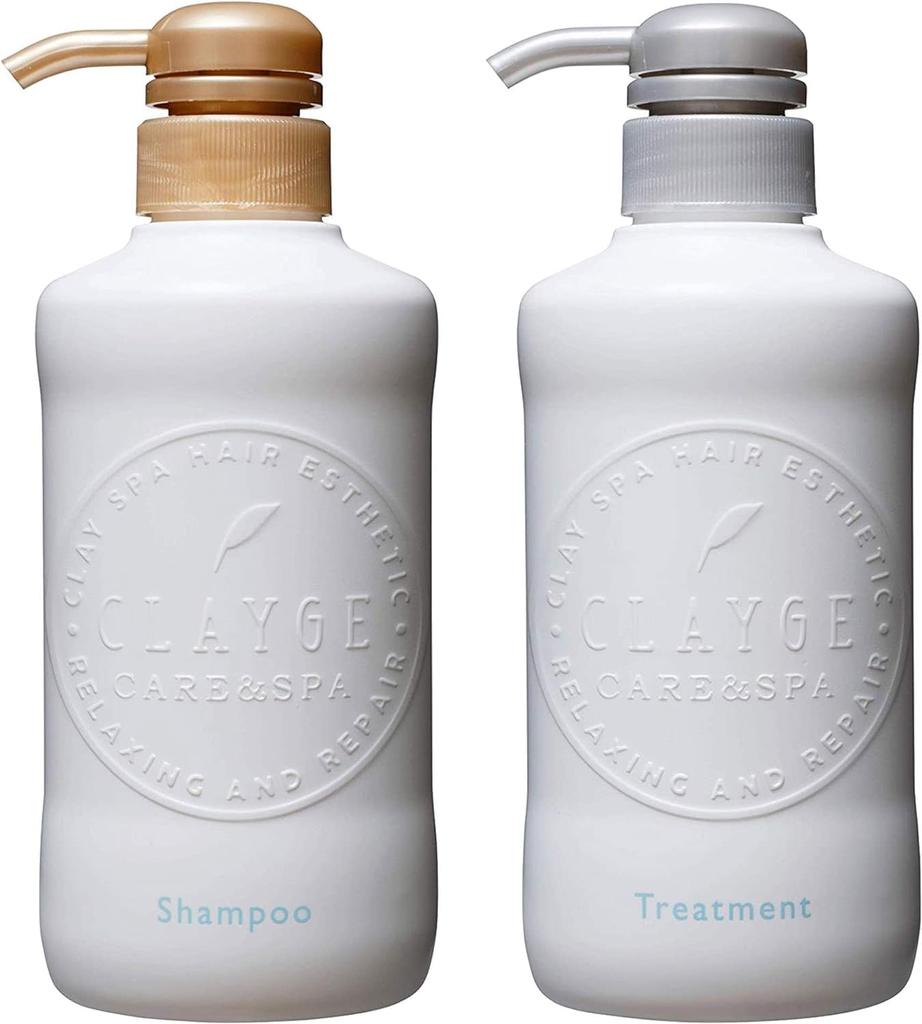 CLAYGE Shampoo 500ml Treatment 500ml Hot Cold Head Smooth Assortment (S) & Set, & Spa, & Smooth, 2-Piece