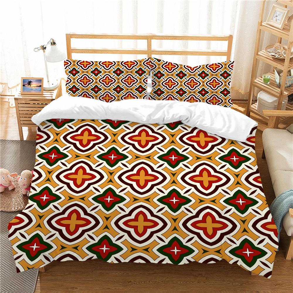 Bohemian Floral King Queen Duvet Cover Boho Mandala Cashew Flowers Bedding Set Exotic Tribe Style 2/3pcs Polyester Quilt Cover