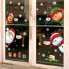 Cartoon Christmas Stickers Window Showcase Removable Santa Clause Snowman Home Decor Decal Adhesive