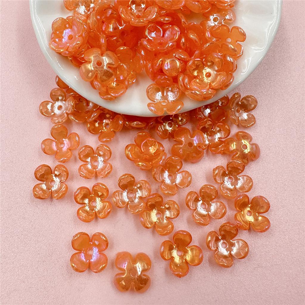 Small 10mm DIY Hairpin Earring Accessories 80pcs Handmade Materials Petal Loose Beads Acrylic Fashion Antique Bright Face Jewelry