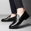2026New Mens Handmade Casual Leather Office Loafers Fashionable Flat Designer Round Toe Business Shoes Comfy Light Outdoor Shoes