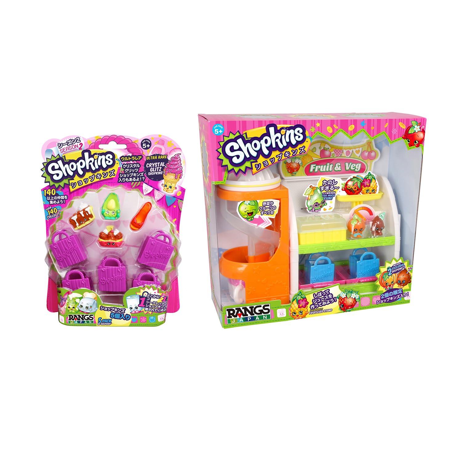

Набор Shopkins Сезон 2 Сезон 1 Easy Squeezy Фруктово-овощной прилавок Игровой набор от RANGS Набор Shopkins 1 Набор Фрукты 5 штук + & Япония. (S2 5 штук + & Овощи)
