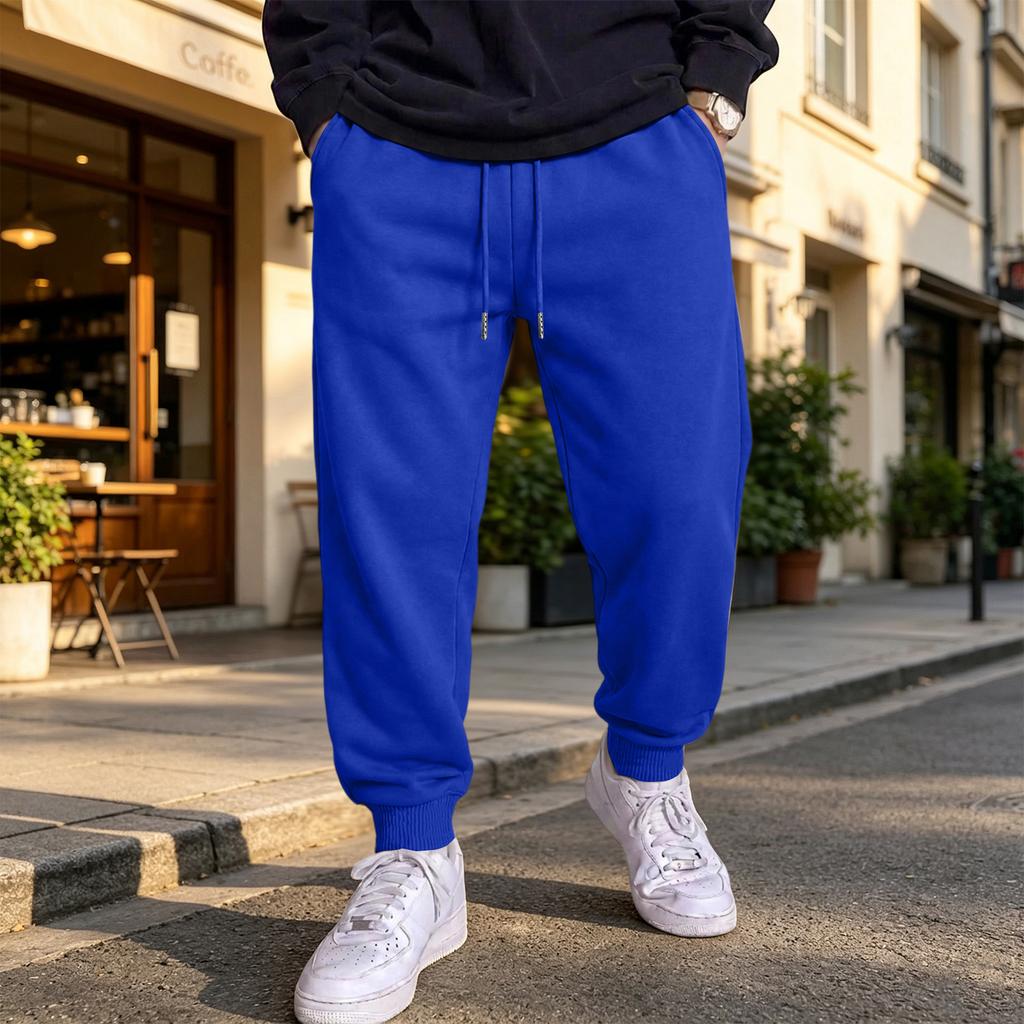 Men's Casual Joggers with Elastic Waistband and Tapered Sweatpants for Athletic Wear
