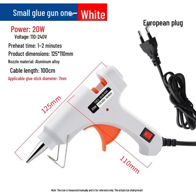 20W DIY Hot Melt Glue Gun for Household & Children's Crafts - Includes 11mm Glue Sticks
