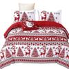 3D Digital Printing Christmas Three-Piece Set, Holiday Decoration Bedding Set