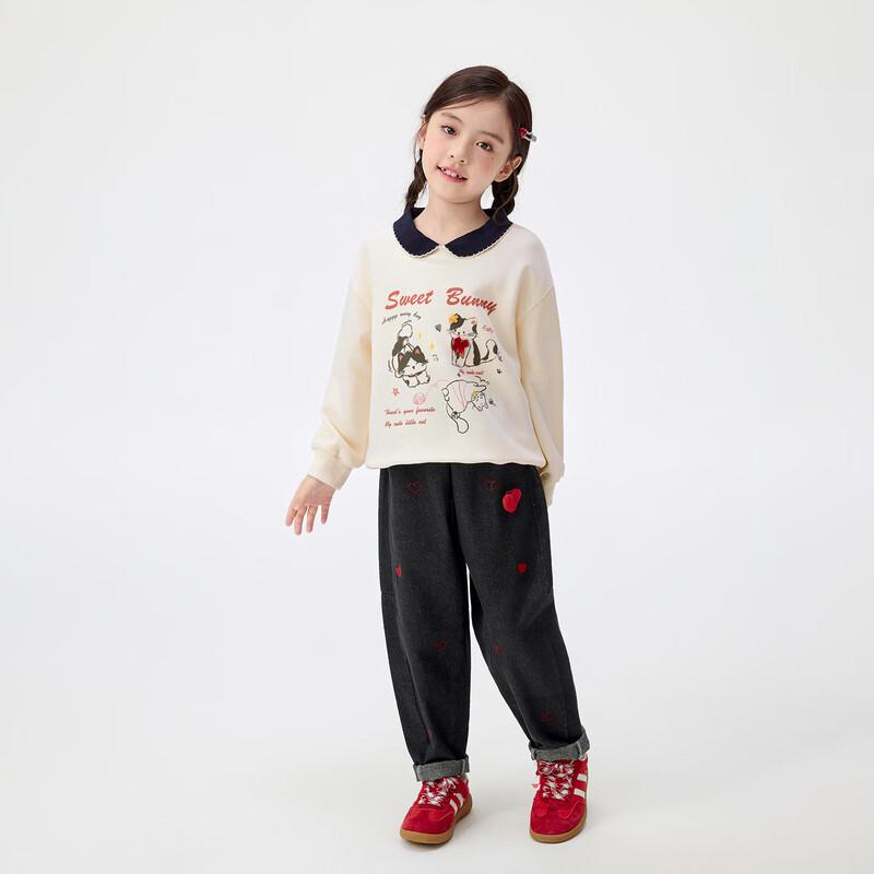 Girls' Lace Doll Collar Sweatshirt