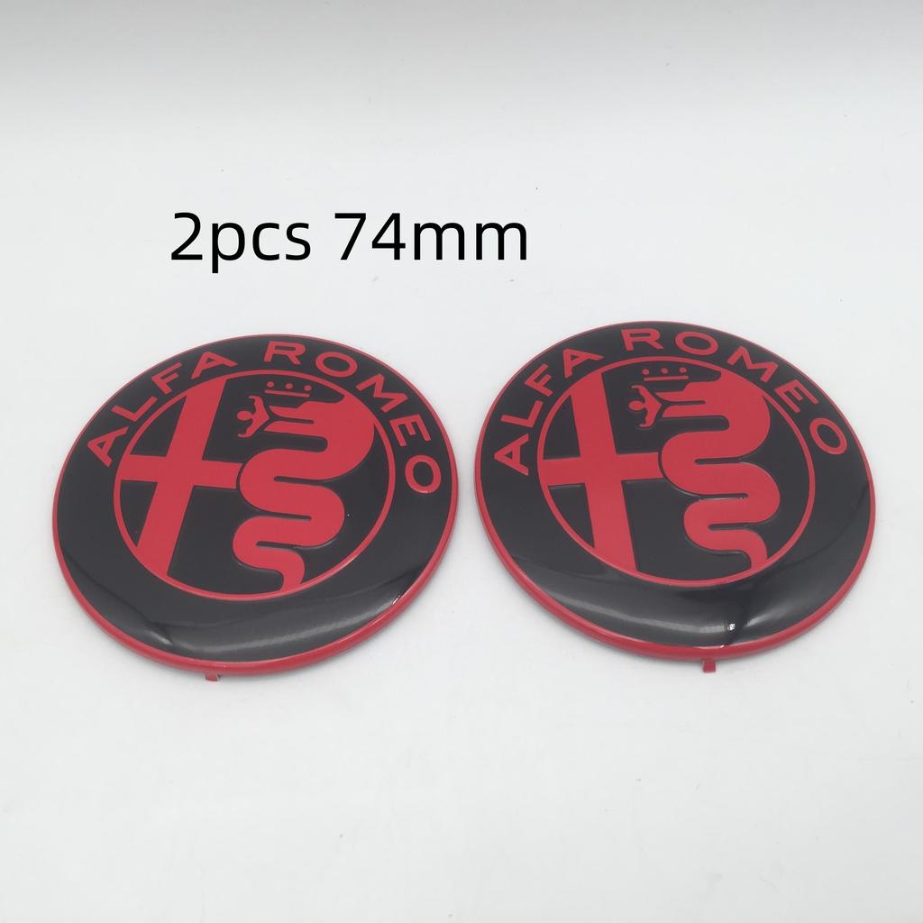 7 Stück für Alfa Romeo 2x74mm 4x50mm Kappe 1x40mm Auto Fronthaubenemblem Heckklappenemblem Felgenkappen Lenkradaufkleber Styling jkl123