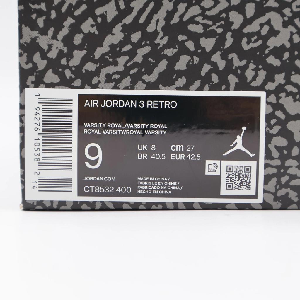 CT8532-400 Nike Air Jordan 3 Retro Varsity Royal Cement Signal Blue Grey (Men's)