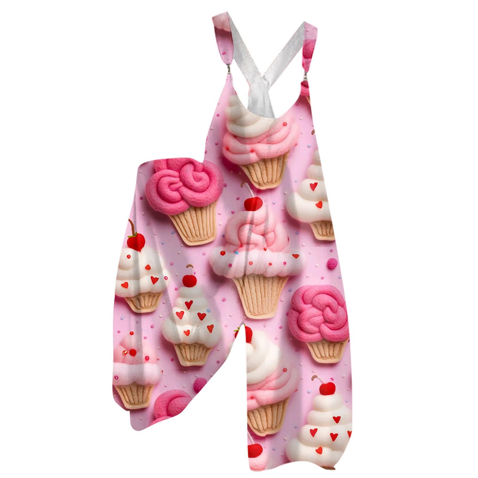 

Женская мода ул.. Патрик Принт Повседневный Свободный Спинка Широкий Комбинезон XL арбуз красный