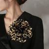 Spilla in chiffon con stampa leopardata