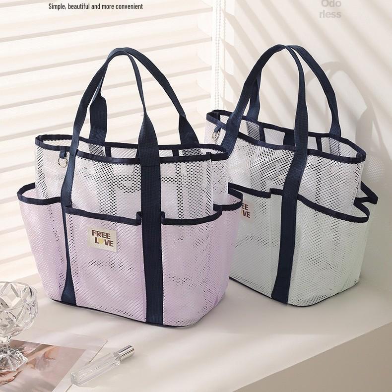 Women's Large Capacity Multi-Layer Mesh Cosmetic Bag with Multi-Pocket Storage