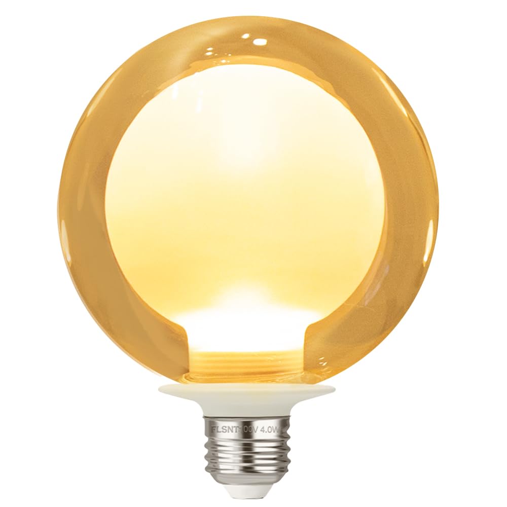 

FLSNT LED Bulb, E26 Base, 40W Equivalent, Warm White, Edison Bulb, 4W, 200lm, 1800K, Retro Style, Wide Beam, G125, Non-Dimmable, PSE Certified, 1 Bulb