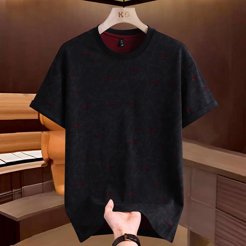 Men's Short Sleeve Summer Printed Crew Neck Versatile Top