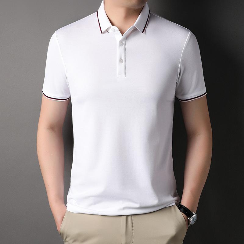 Men'S T-Shirt Casual Lapel Age-Reducing Polo Shirt Short-Sleeved Medium Clothes