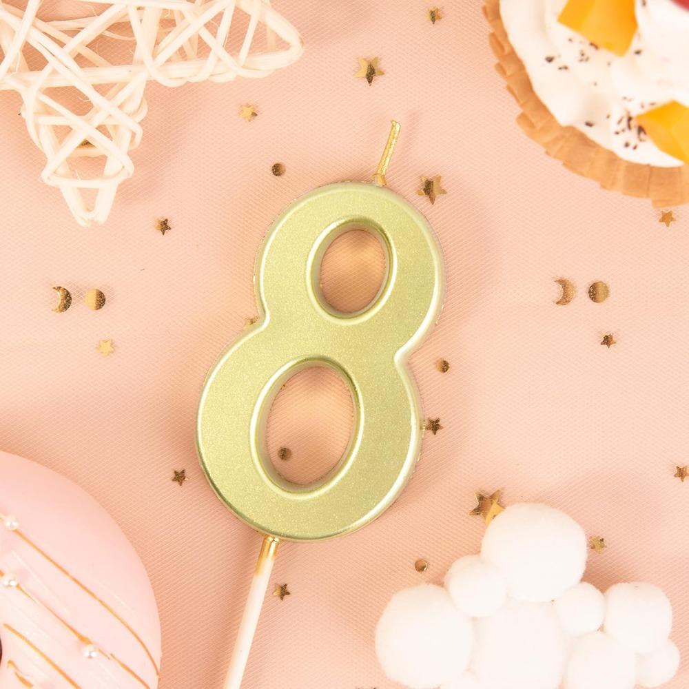 1/2/10pcs Number Birthday Candles, Gold Number Candles, Cake Number Candles, Party Celebration