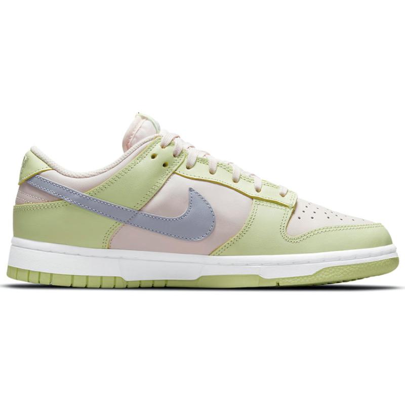 Nike Dunk "Lime Ice" leather non-slip shock-absorbing wear-resistant low-top skate shoes for women in yellow and pink DD1503-600