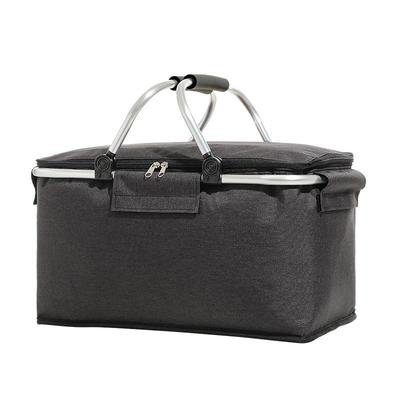Compact Folding Insulated Picnic Basket - Large Capacity, Portable Cooler & Fruit Carrier