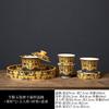 Thangka suspended gaiwan, three-talent tea brewing bowl cup, one pot, three-cup tea brewing set, ceramic kung fu tea set, small tea brewing set