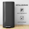 30L Kitchen Bin, Compact Pedal Bin with Soft-Close and Stay-Open Lid, Removable Bucket for Kitchen, Home, Office, Black