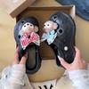 2025 spring and summer new cute hole shoes for women to increase their height and match, step on shit, cartoon thick-soled non-slip slippers for women