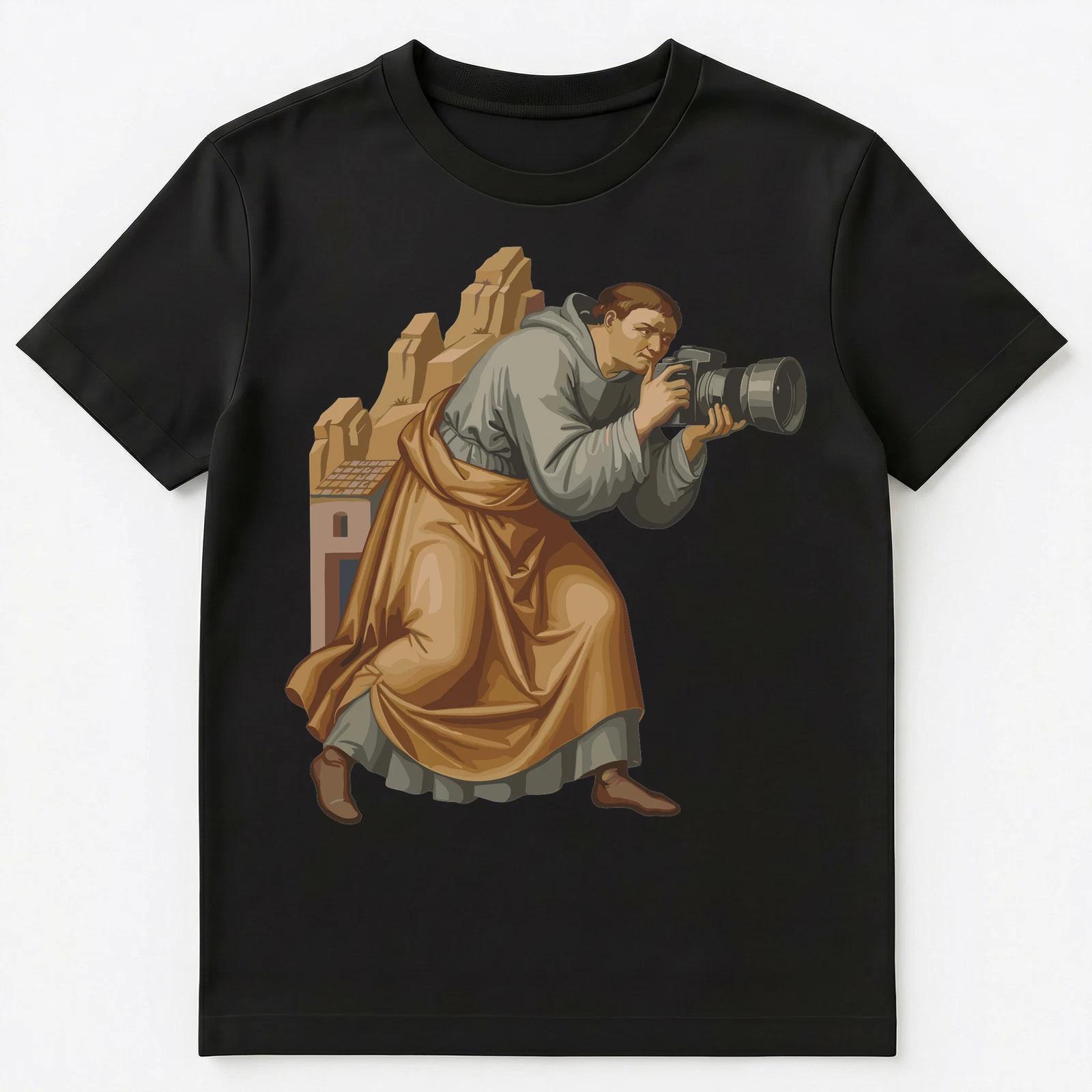 Photographer Monk Historical Camera Enthusiast Art Unisex T-Shirt 4XL