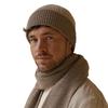 Leon - Men' Ribbed Cap, Light/Dark Beige | Kamea