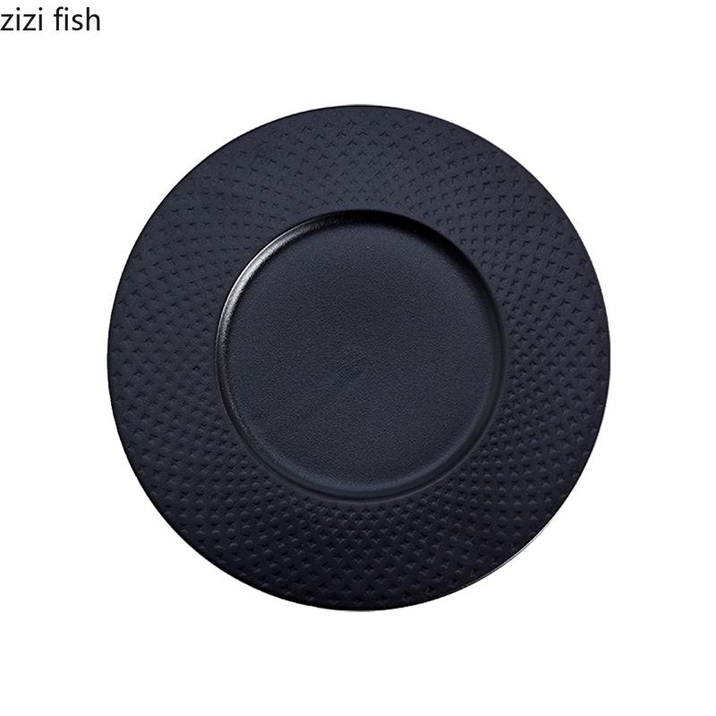 Solid Color Ceramic Flat Plate Steak Plate Pasta Plate Sushi Dessert Plates Restaurant Molecular Cooking Specialty Tableware