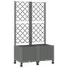 Planter with Trellis and Wheels Light Gray 80 X 40 X 146 Cm PP