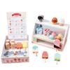 Wooden Ice Cream Shop Pretend Play Toy Set For Kids Mini Role Play Ice Cream Vending Machine With Sweet Cone Ice Cream Decorations
