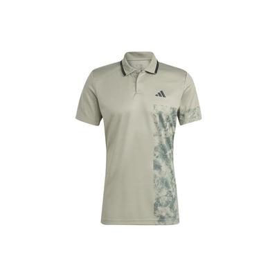 Tennis Paris Heat.Rdy Freelift Polo Shirt With Tie-Dye Print Men Tops Pebble Silver-Gray HT7233