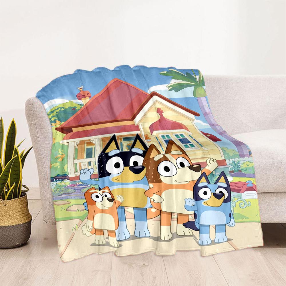 Bluey's Colorful Adventures Blanket Ultra-Soft Perfect for Livingroom Seaside Bedding All-Season Use Playful Design