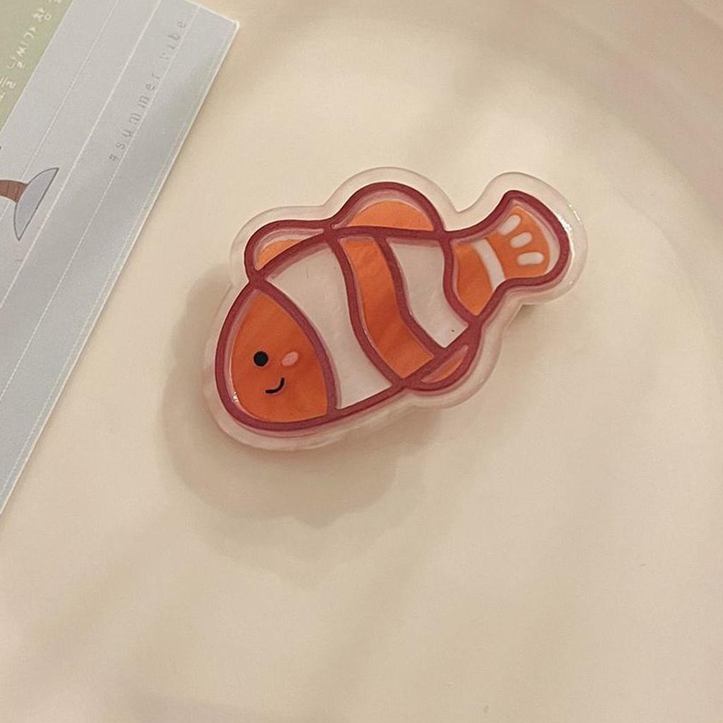 Uroczy Kolorowy Klips do Włosów ze Zwierzętami Moda Ryba Muszla Delfin Grzywka Klips Boczny Perła Małe Wsuwki do Włosów Kreskówkowe Spinki Codzienne Nakrycie Głowy