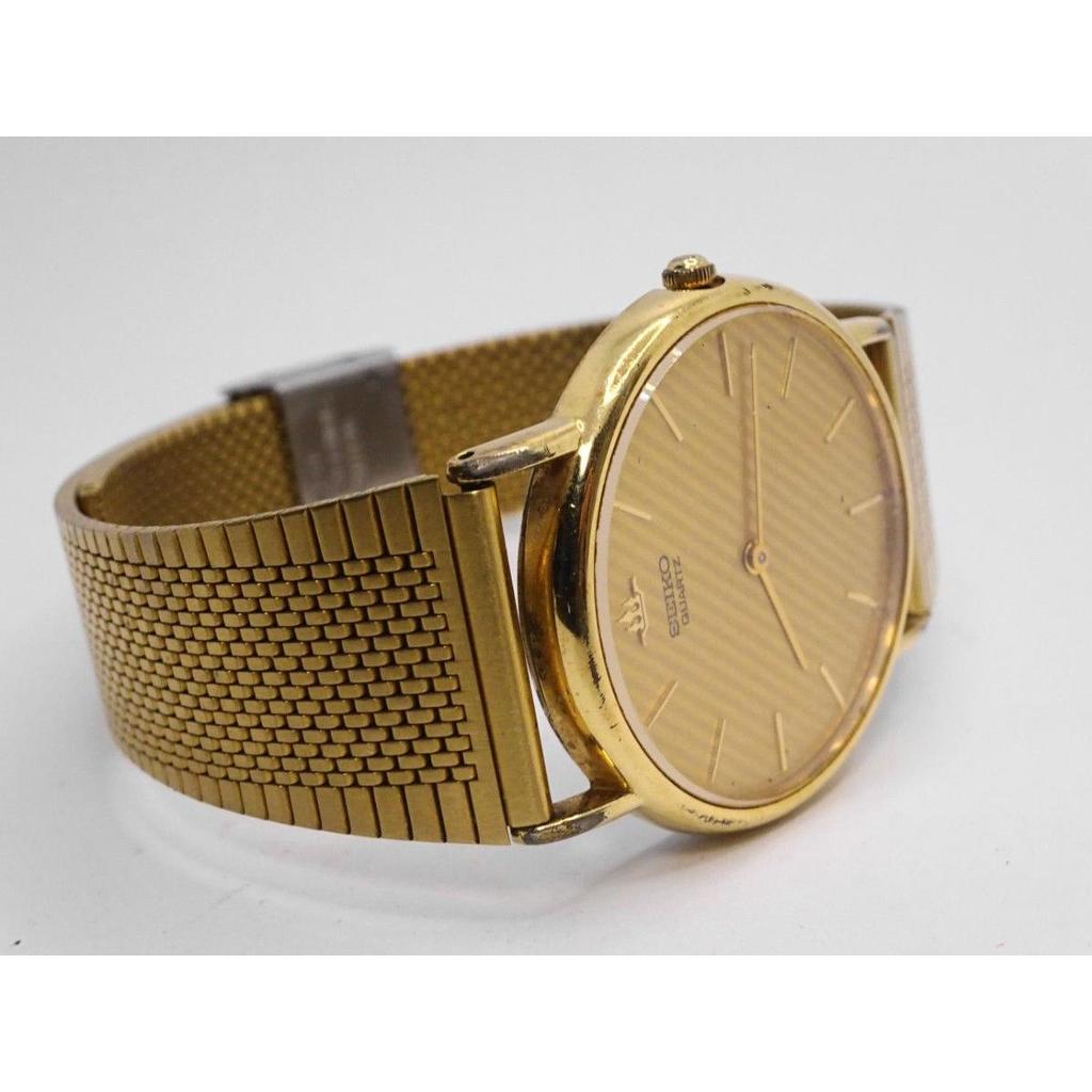 Used Made In 1987 Operating SEIKO 5Y30-7000 Watch Y514 Vintage Gold Dial Dress Watch Seiko Gold