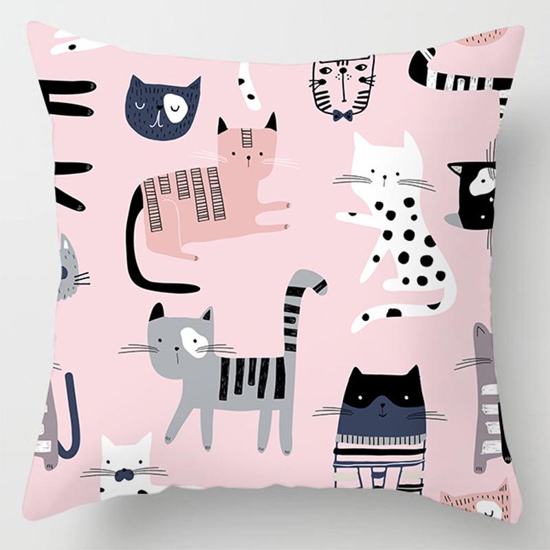 Pink Print Sweet Decorative Pillowcase Sofa Cushion Car Decoration Cushion Cover Cute Exquisite Home Decor Pillowcase