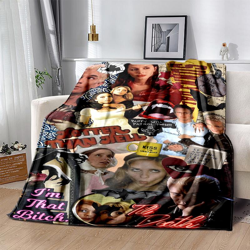 Buffy Flanellen Deken Zacht Warm Alle Seizoenen Plaid, Ontwerp voor Kamperen, Auto Reizen, Wandelen Bank, Bed, Kantoor Perfect Cadeau voor Feesten