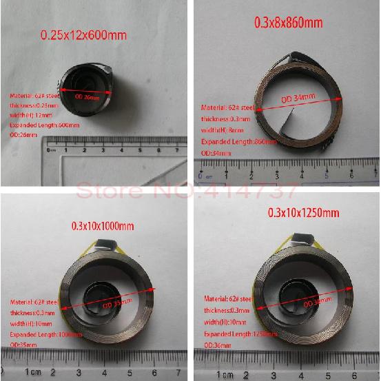 S-shaped spring coil spring Thick 0.2-0.6mm width 4-12mm Spiral Flat Wire Coil Spring Constant Force Springs Small Spiral Style Choose