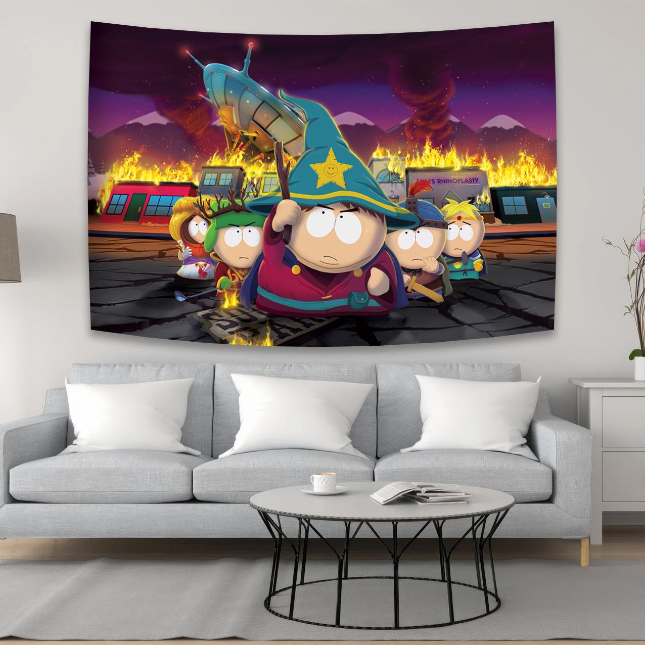 Souths Cartoon Parke Colorful Tapestry Anime Wall Hanging Art Boho Room Home Decor Fabric Tapestry For Wall 100X70CM