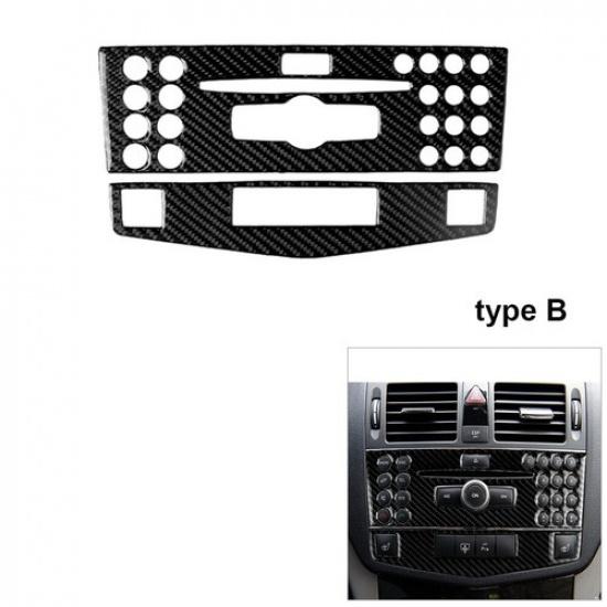 For Mercedes-Benz C-class W204 07-10 Carbon Fiber Central Console CD Cover Trim