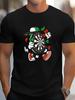 Unisexs DartThemed TShirt Black Casual Short Sleeve Crew Neck Tee with Dartboard Darts Design DartThrowing Bullseye Print for Darts Parties