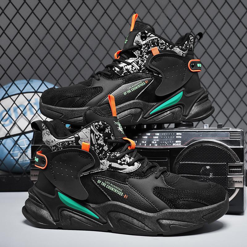 Pantofi bărbătești cu gleznă înaltă, noi de iarnă, versatili, pentru tineret, sport și agrement, cu înălțime adăugată, pantofi ins pentru tată