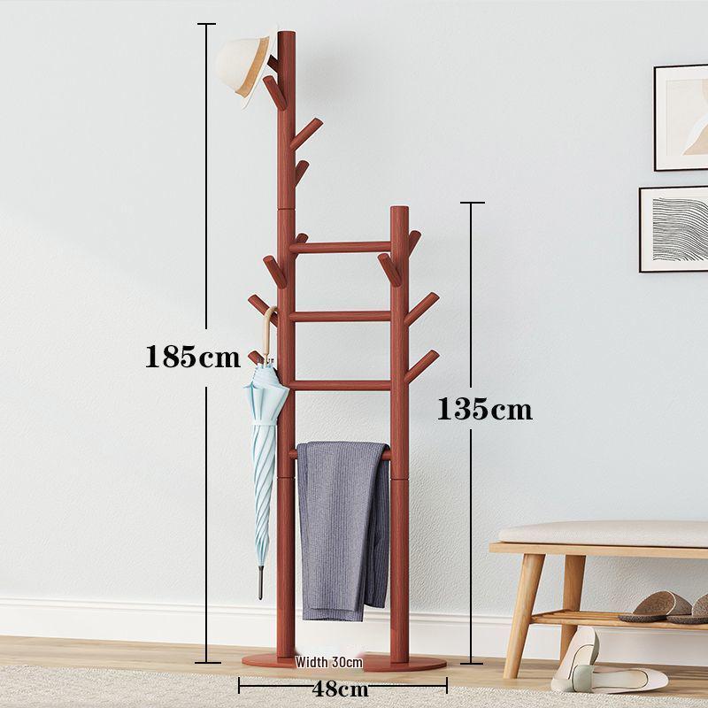 Samostatný dřevěný stojan na kabáty - Minimalistické úložné řešení do ložnice pro oblečení a tašky