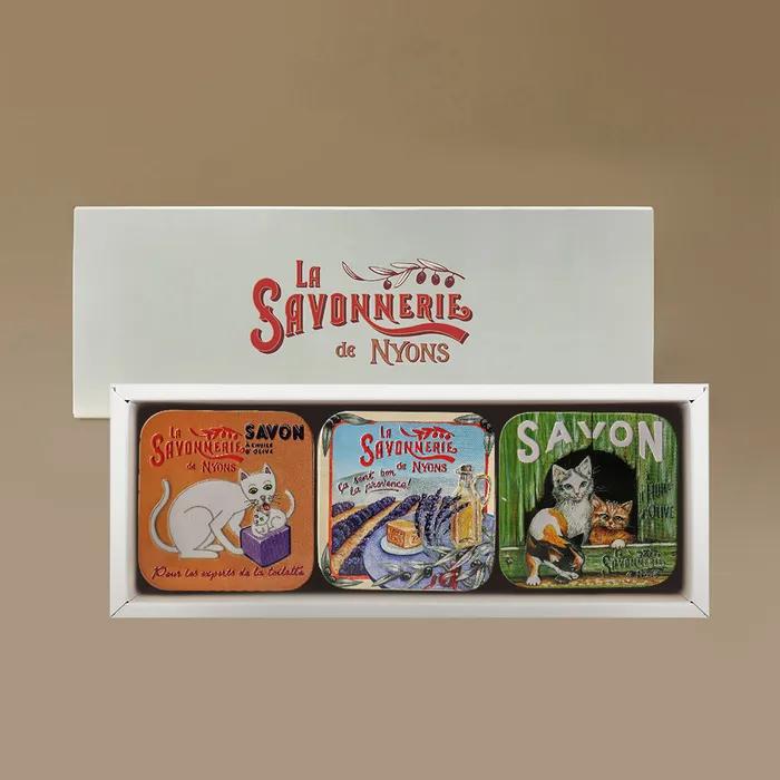 [Gift Recommendation] French Natural Cleansing Soap Tin Case 3-Piece Sleeve Set